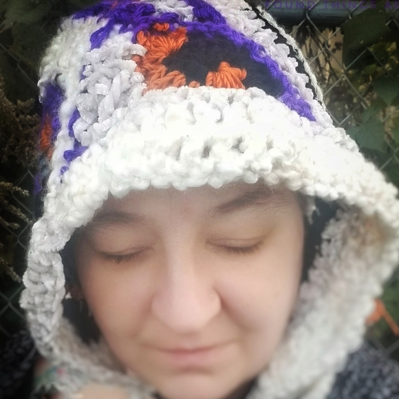 Crochet Hood Bonnet Handmade Winter Hat